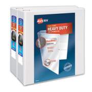 Avery Heavy-Duty Non Stick View Binder with DuraHinge and Slant Rings, 3 Rings, 4" Capacity, 11 x 8.5, White, 2/Pack (79875)