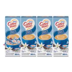 Coffee mate Liquid Coffee Creamer, French Vanilla, 0.38 oz Mini Cups, 50/Box, 4 Boxes/Carton, 200 Total/Carton (35170CT)