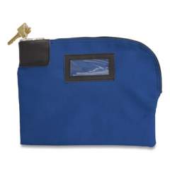 CONTROLTEK Fabric Deposit Bag, Locking, Canvas, 8.5 x 11 x 1, Blue (530312)