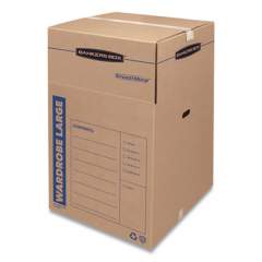 Bankers Box SmoothMove Wardrobe Box, Regular Slotted Container (RSC), 24" x 24" x 40", Brown Kraft/Blue, 3/Carton (7711001)