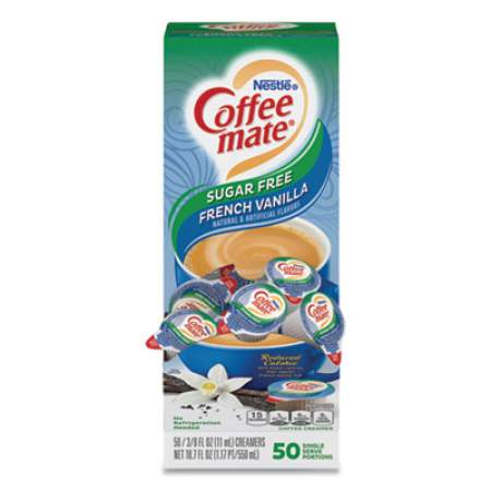 Coffee mate Liquid Coffee Creamer, Sugar-Free French Vanilla, 0.38 oz Mini Cups, 50/Box (91757)