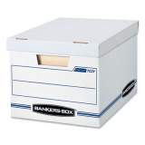 Bankers Box STOR/FILE Basic-Duty Storage Boxes, Letter/Legal Files, 12.5" x 16.25" x 10.5", White/Blue, 4/Carton (0070308)