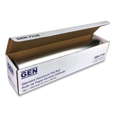 GEN Standard Aluminum Foil Roll, 18" x 1,000 ft (7116)