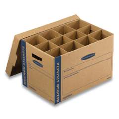 Bankers Box SmoothMove Kitchen Moving Kit, Medium, Half Slotted Container (HSC), 18.5" x 12.25" x 12", Brown Kraft/Blue (7710302)