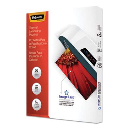 Fellowes ImageLast Laminating Pouches with UV Protection, 5 mil, 9" x 11.5", Clear, 50/Pack (5204002)