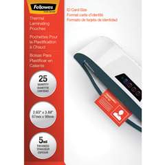 Fellowes Laminating Pouches, 5 mil, 3.88" x 2.63", Gloss Clear, 25/Pack (52007)