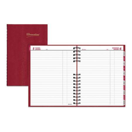Brownline CoilPRO Daily Planner, 10 x 7.88, Red Cover, 12-Month (Jan to Dec): 2022 (C550CRED)