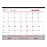 Brownline Monthly Desk Pad Calendar, 22 x 17, White/Burgundy Sheets, Black Binding, Clear Corners, 12-Month (Jan to Dec): 2022 (C1731V)