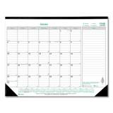Brownline EcoLogix Monthly Desk Pad Calendar, 22 x 17, White/Green Sheets, Black Binding/Corners,12-Month (Jan to Dec): 2022 (C177437)