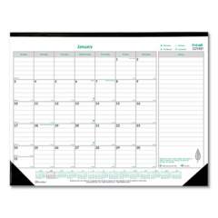 Brownline EcoLogix Monthly Desk Pad Calendar, 22 x 17, White/Green Sheets, Black Binding/Corners,12-Month (Jan to Dec): 2022 (C177437)