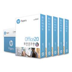 HP Office20 Paper, 92 Bright, 20lb, 8.5 x 11, White, 500 Sheets/Ream, 5 Reams/Carton (172160)