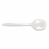 Mediumweight Polypropylene Cutlery, Soup Spoon, Plastic, White, 1,000/Carton (1014000)