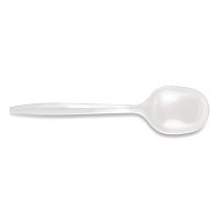 Mediumweight Polypropylene Cutlery, Soup Spoon, Plastic, White, 1,000/Carton (1014000)