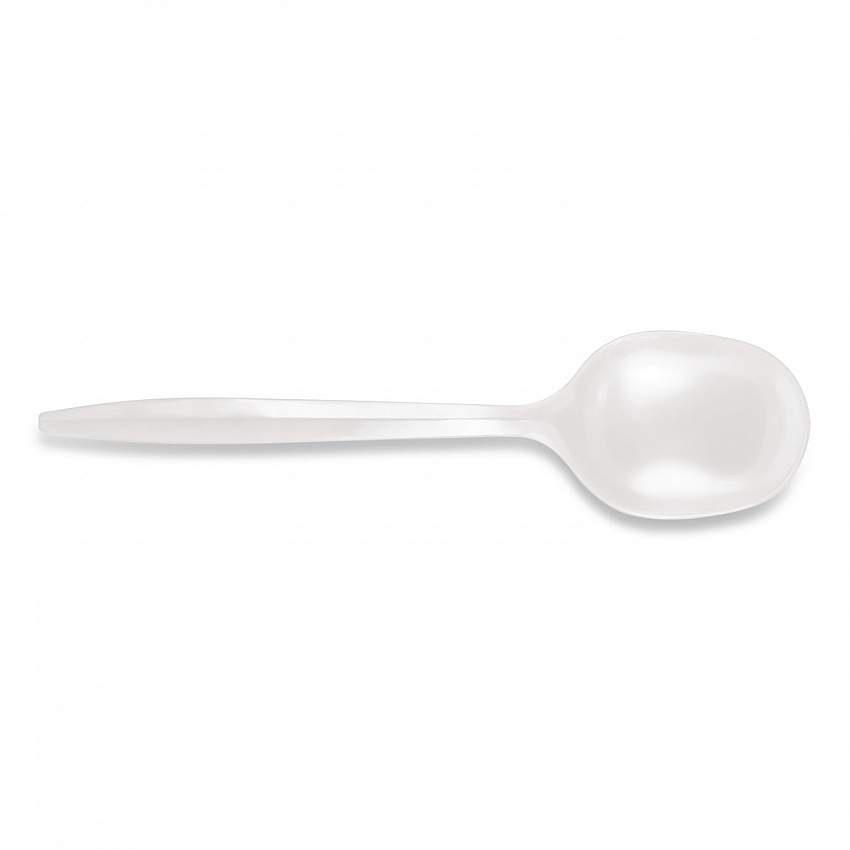 Mediumweight Polypropylene Cutlery, Soup Spoon, Plastic, White, 1,000/Carton (1014000)