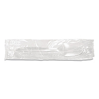 Individually Wrapped Mediumweight Cutlery, Spoon, Plastic, White, 1,000/Carton (1103000)