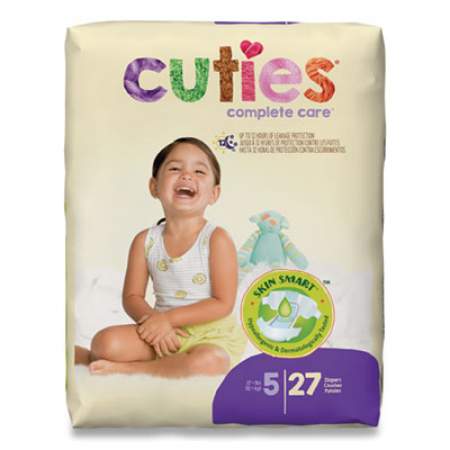 Cuties Premium Jumbo Diapers, Size 5, Over 27 lbs, 108/Carton (72924)