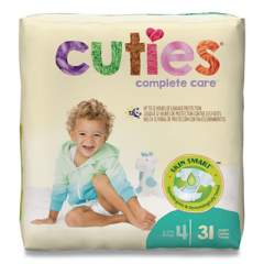 Cuties Premium Jumbo Diapers, Size 4, 22 lbs to 37 lbs, 124/Carton (72929)