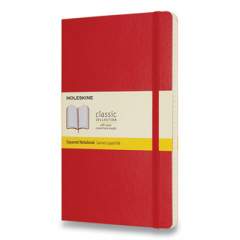 Moleskine Classic Softcover Notebook, Quadrille (Square Grid) Rule, Scarlet Red Cover, 8.25 x 5 (2639182)