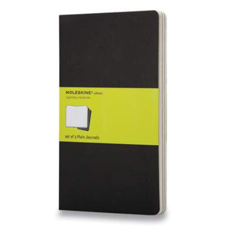Moleskine Cahier Journal, Unruled, Black Cover 5.5 x 3.5, 64 Pages, 3/Pack (2639188)