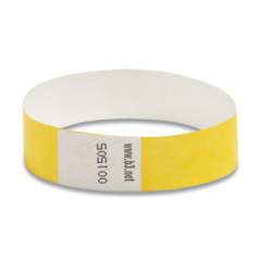 SICURIX Security Wristbands, 0.75" x 10", Yellow, 100/Pack (228126)