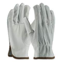 PIP Top-Grain Leather Drivers Gloves with Shoulder-Split Cowhide Leather Back, Large, Gray (179955)
