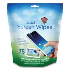 Dust-Off Touch Screen Wipes, 5 x 7.75, 75 Individual Foil Packets (2244777)