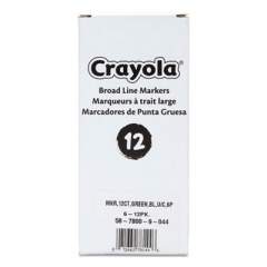 Crayola Broad Line Washable Markers, Broad Bullet Tip, Green, 12/Box (24326239)