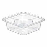TamperGuard Snack Boxes, 2 Compartments, 6.3 x 6.3 x 2.1, Clear, Plastic, 300/Carton (SBTG2)