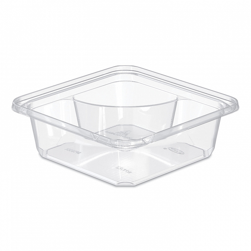 TamperGuard Snack Boxes, 2 Compartments, 6.3 x 6.3 x 2.1, Clear, Plastic, 300/Carton (SBTG2)