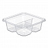 TamperGuard Snack Boxes, 3 Compartments, 6.3 x 6.3 x 2.1, Clear, Plastic, 300/Carton (SBTG3)