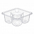 TamperGuard Snack Boxes, 3 Compartments, 6.3 x 6.3 x 2.6, Clear, Plastic, 300/Carton (SBTG3W)
