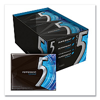 5 Gum, Peppermint Cobalt, 15 Sticks/Pack, 10 Packs/Box (WMW51220)