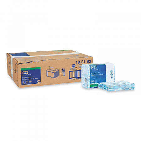 Small Pack Foodservice Cloth, 1-Ply, 11.75 x 14.75, Unscented, Blue/White, 80/Poly Pack, 4 Packs/Carton (192183)