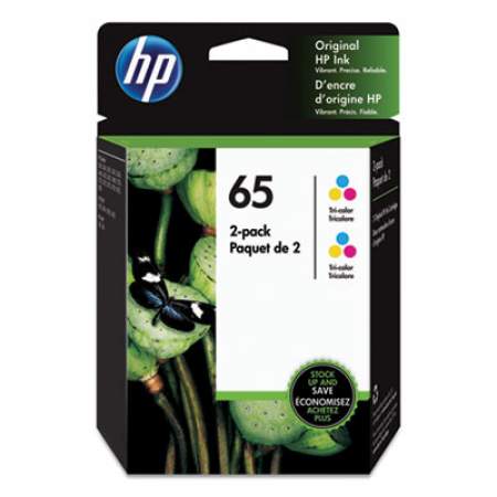 HP 65, (6ZA56AN) 2-PACK TRI-COLOR ORIGINAL INK CARTRIDGES