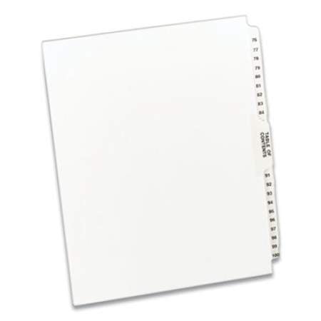 Preprinted Legal Exhibit Side Tab Index Dividers, Avery Style, 26-Tab, 76 to 100, 11 x 8.5, White, 1 Set (11397)