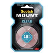 Scotch Permanent Clear Mounting Tape, Holds Up to 15 lbs, 1 x 60, Clear (410H)