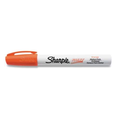 Sharpie Permanent Paint Marker, Medium Bullet Tip, Orange, 12/Pack (2107623)