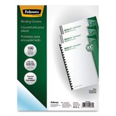 Fellowes Crystals Presentation Covers with Square Corners, 11 x 8 1/2, Clear, 100/Pack (52089)