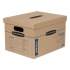 Bankers Box SmoothMove Classic Moving/Storage Boxes, Small, Half Slotted Container (HSC), 15" x 12" x 10", Brown Kraft/Blue, 20/Carton (7714210)