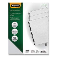Fellowes Classic Grain Texture Binding System Covers, 11-1/4 x 8-3/4, White, 200/Pack (52137)
