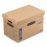 Bankers Box SmoothMove Maximum Strength Moving Boxes, Medium, Half Slotted Container (HSC), 18.5" x 12.25" x 12", Brown Kraft/Blue, 8/PK (7710301)