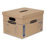 Bankers Box SmoothMove Classic Moving and Storage Boxes, Small, Half Slotted Container (HSC), 15 x 12 x 10, Brown Kraft/Blue, 10/Carton (7714203)