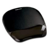 Fellowes Gel Crystals Mouse Pad with Wrist Rest, 7.87" x 9.18", Black (9112101)