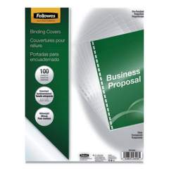 Fellowes Crystals Presentation Covers with Round Corner, 11.25 x 8.75, Clear, 100/Pack (5293401)