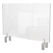 Ghent Clear Partition Extender with Attached Clamp, 29 x 3.88 x 18, Thermoplastic Sheeting (PEC1829A)