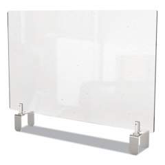 Ghent Clear Partition Extender with Attached Clamp, 42 x 3.88 x 24, Thermoplastic Sheeting (PEC2442A)