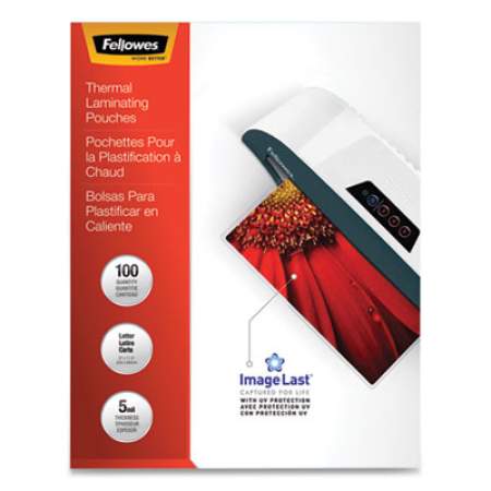 Fellowes ImageLast Laminating Pouches with UV Protection, 5 mil, 9" x 11.5", Clear, 100/Pack (52040)