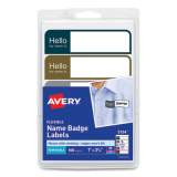Avery Flexible Self-Adhesive Mini Name Badge Labels, 1 x 3.75, Hello, Assorted, 100/Pack (333231)