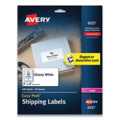 Avery Glossy White Easy Peel Mailing Labels with Sure Feed Technology, Laser Printers, 4 x 2, White, 10/Sheet, 10 Sheets/Pack (2712837)