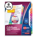 Avery Customizable Table of Contents Ready Index Multicolor Dividers, 12-Tab, Jan. to Dec., 11 x 8.5, 6 Sets (11830)